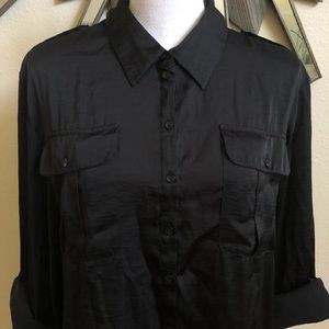 Black long tunic blouse